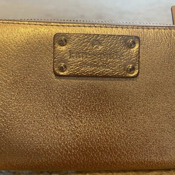 Kate spade metallic gold zip wallet - Picture 7 of 8